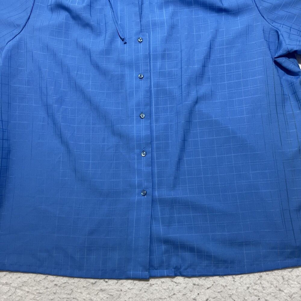 Vintage 80s Provincetown Judy Bond Women's 44 Short Sleeve Button Down Blouse - Picture 8 of 13